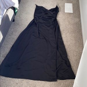 nastygal a-line satin wrap dress